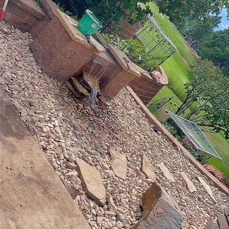 Professional hardscaping rock walkway and retaining wall in Rapid City, South Dakota